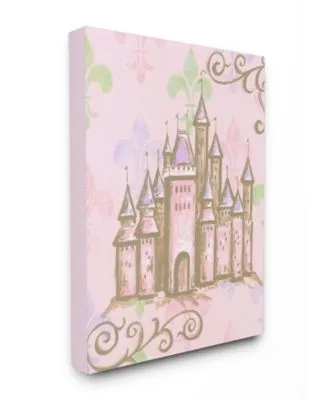 Stupell Industries The Kids Room Castle With Fleur De Lis On Pink Background Art Collection