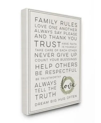 Stupell Industries Family Rules Love Dream Often Art Collection