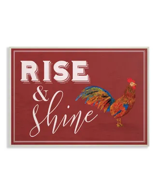 Stupell Industries Rise And Shine Rooster Red Wall Plaque Art, 10" x 15"