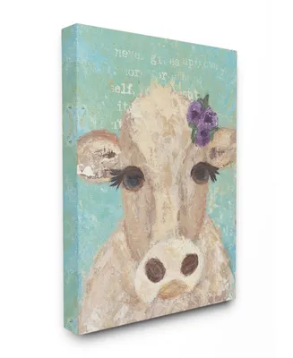 Stupell Industries Cow Painterly Portrait Canvas Wall Art