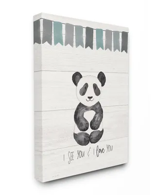 Stupell Industries I See You Panda Canvas Wall Art, 16" x 20"