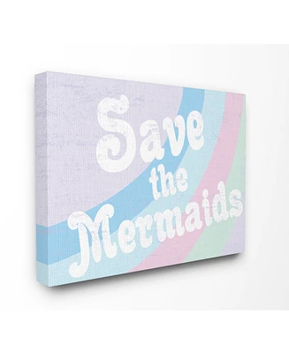 Stupell Industries Save The Mermaids Canvas Wall Art, 24" x 30"
