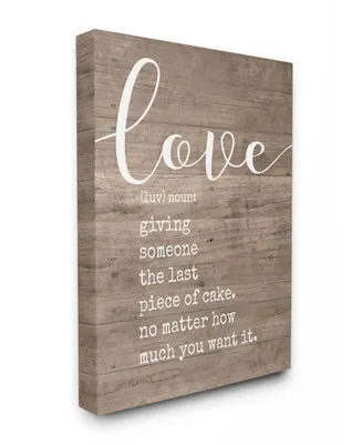 Stupell Industries Love Definition Planked Canvas Wall Art, 30" x 40"