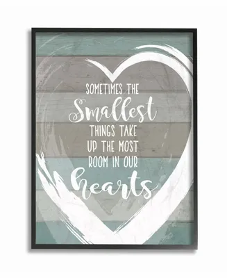 Stupell Industries Smallest Things Most Room In Heart Planked Framed Giclee Art, 11" x 14"