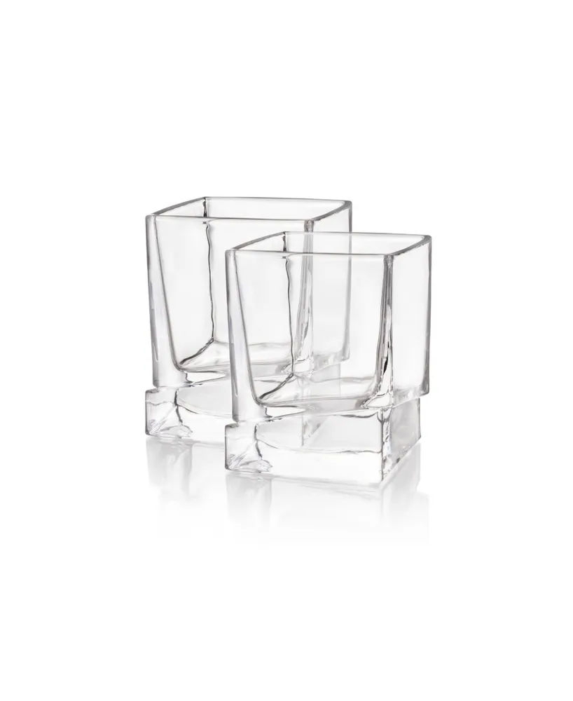 JoyJolt Carre Square Whiskey Glasses, Set of 4