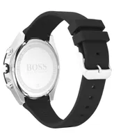 Boss Men's Chronograph Velocity Black Silicone Strap Watch 45mm