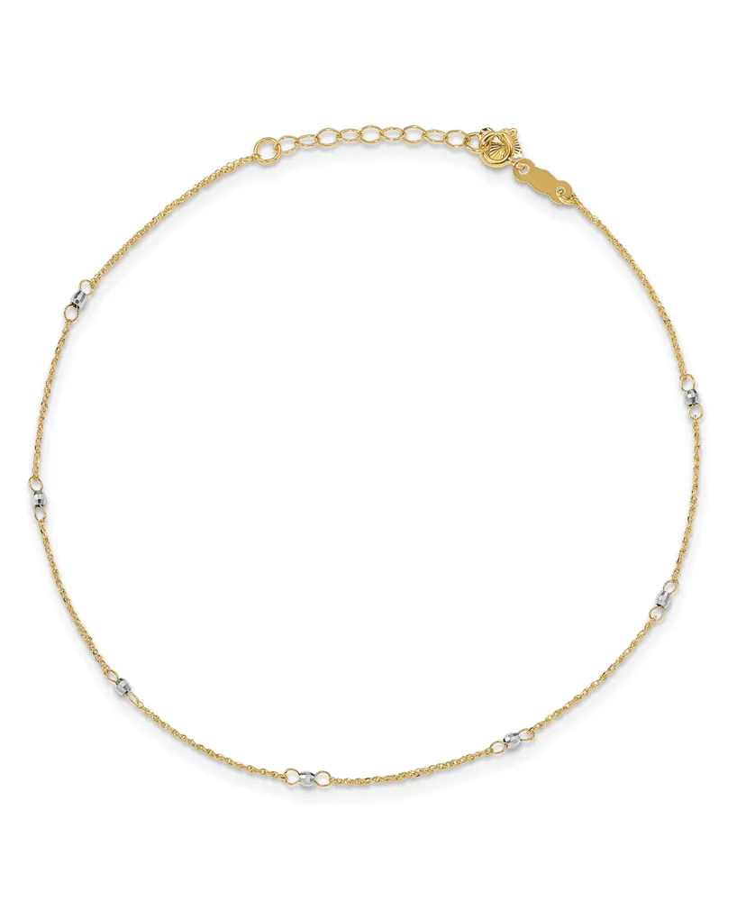 Ropa Anklet in 14k Yellow and White Gold