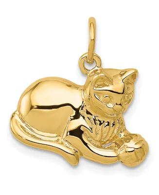 Cat Charm in 14k Yellow Gold