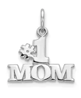 #1 Mom Charm in 14k White Gold