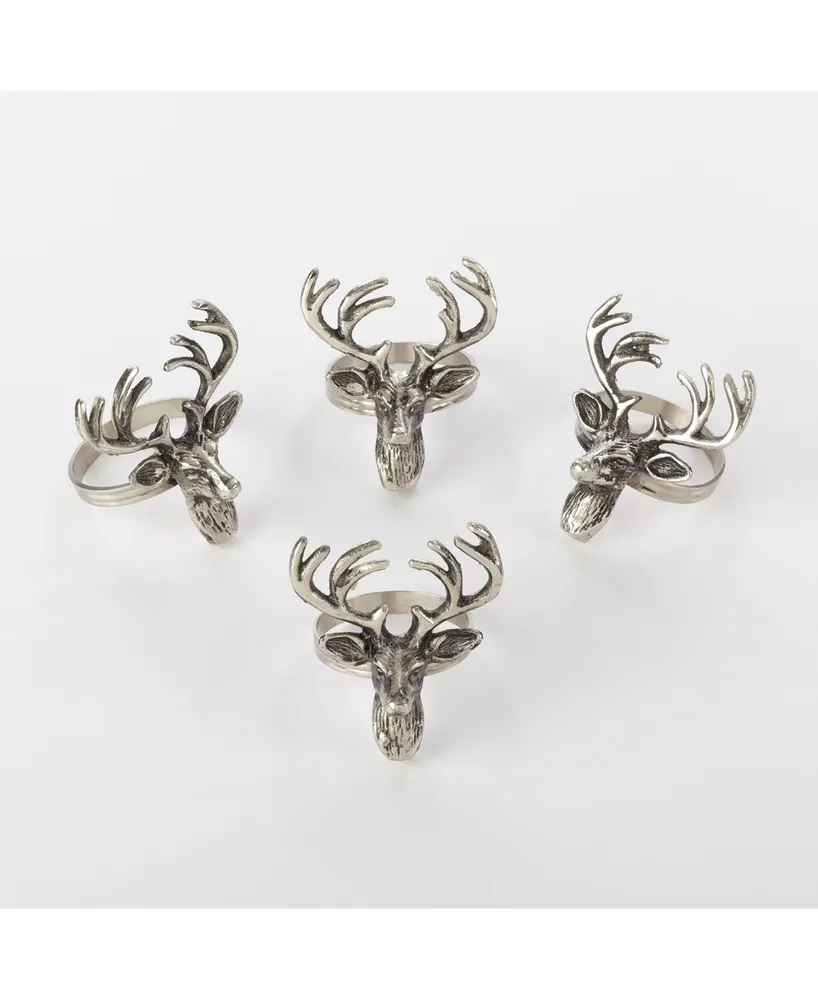 Saro Lifestyle Reindeer Design Napkin Ring, Set of 4