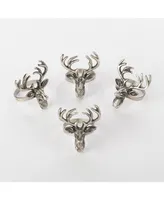 Saro Lifestyle Reindeer Design Napkin Ring, Set of 4