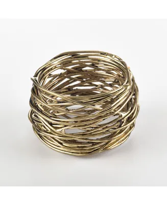Saro Lifestyle Metal Design Napkin Ring, Set of 4