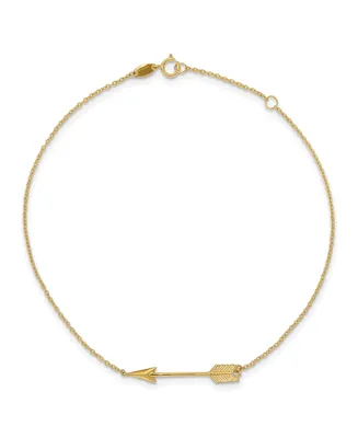 Polished Arrow Anklet in 14k Yellow Gold