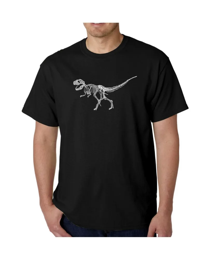 La Pop Art Men's Word T-Shirt - Dinosaur T-Rex Skeleton