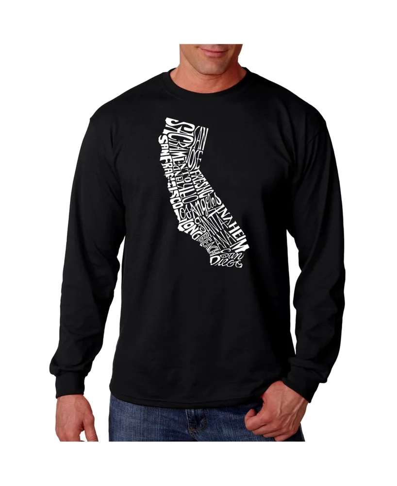 La Pop Art Men's Word Long Sleeve T-Shirt - California State