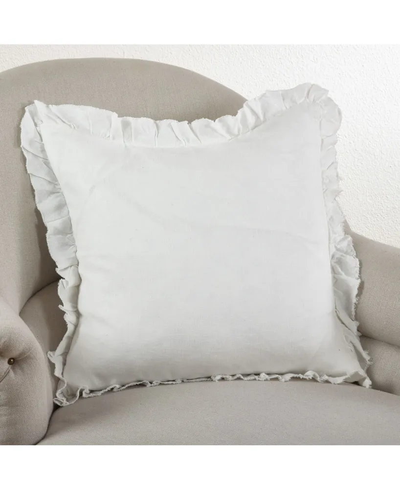 Saro Lifestyle Ruffled Linen Decorative Pillow, 20" x