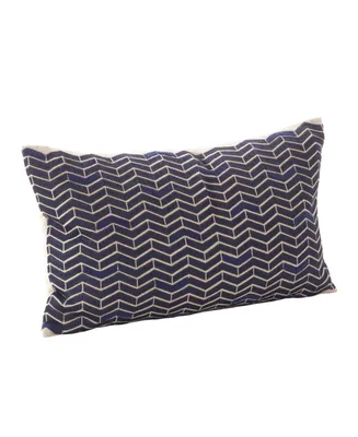Saro Lifestyle Chevron Design Cotton Throw Pillow, 14" x 20"