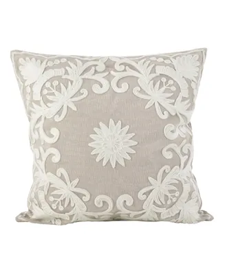 Saro Lifestyle Embroidered Decorative Pillow, 18" x 18"