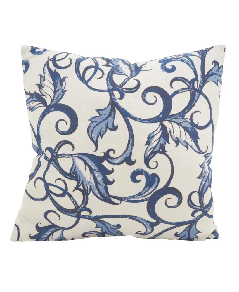 Saro Lifestyle Scrolling Vines Decorative Pillow, 18" x 18"