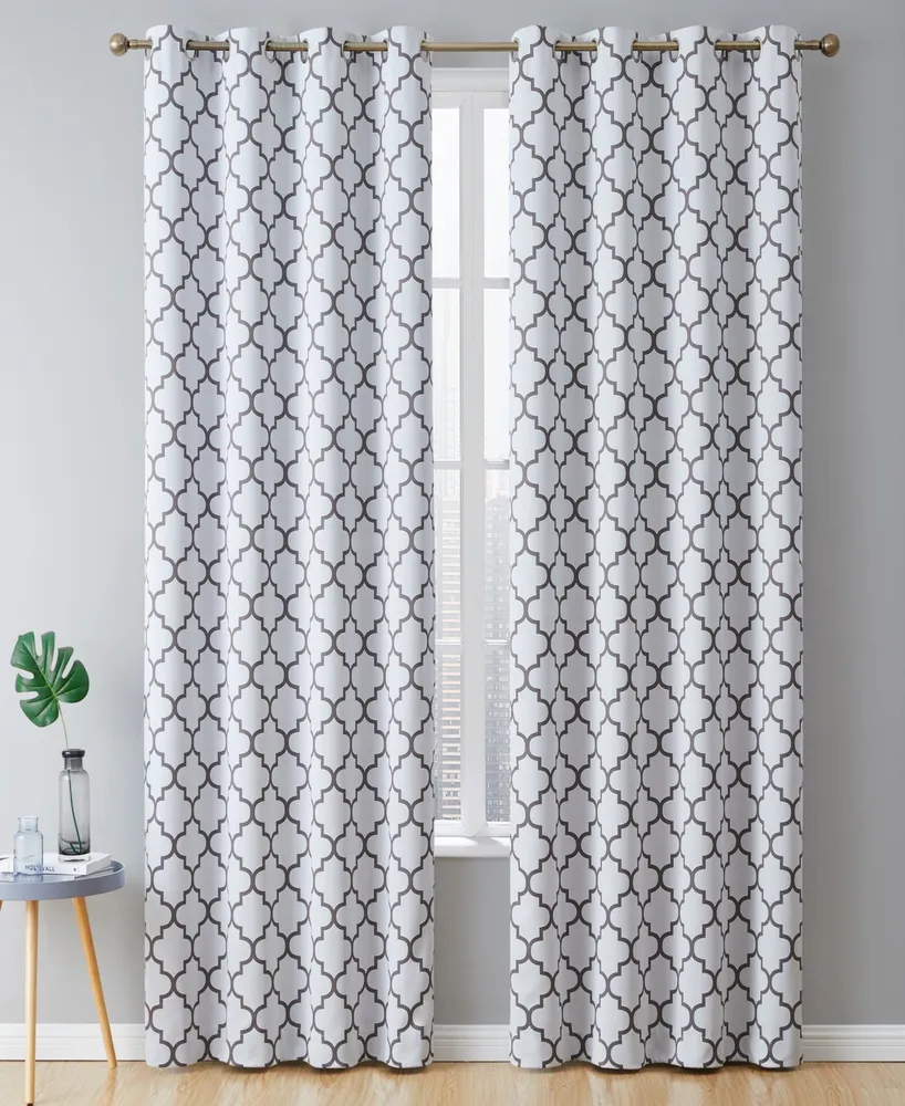 Hlc.me Lattice Print Drape Blackout Curtains Pattern - Weather Insulated Curtains