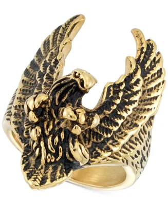 Legacy for Men by Simone I. Smith Yellow & Black Ion-Plated Eagle Ring Stainless Steel