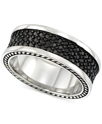 Legacy for Men by Simone I. Smith Men's' Black Ion-Plated Ring Stainless Steel