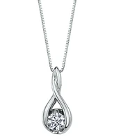 Sirena Diamond (1/10 ct. t.w.) Twist Pendant 14k White or Yellow Rose Gold