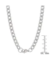 Steeltime Men's Stainless Steel Accented 6mm Cuban Chain 24" Necklaces