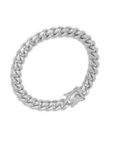 Steeltime Men's Stainless Steel Miami Cuban Chain Link Style Bracelet with 10mm Box Clasp Bracelet