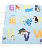 Eric Carle Elementary Alphabet Decorative Pink 6'6" x 9'5" Area Rug