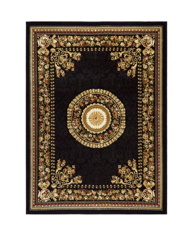 Global Rug Designs Vision VIS03 Black 5'2" x 7'2" Area Rug