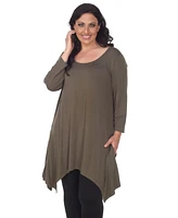 White Mark Plus Size Makayla Scoop Neck Tunic Top