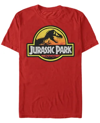 Jurassic Park Men's Classic Logo Outlined Short Sleeve T-Shirt