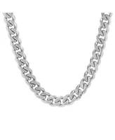 Steeltime Men's Stainless Steel Thick Accented Cuban Link Style Chain Necklaces