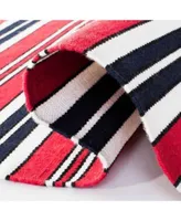 Lauren Ralph Lauren Leopold Stripe LRL2462E Red Outdoor Area Rug Collection