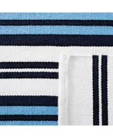 Lauren Ralph Lauren Leopold Stripe LRL2462B White French Blue Outdoor Area Rug Collection