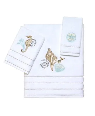 Avanti Farmhouse Shell Embroidered Cotton Bath Towels