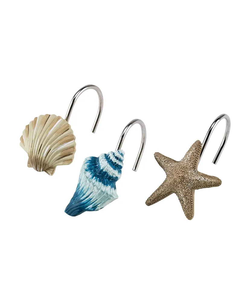 Avanti Blue Lagoon Ombre Seashells 12-Pc. Shower Curtain Hooks