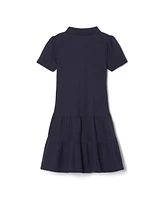 French Toast Little Girls Short Sleeve Ruffle Pique Polo Dress