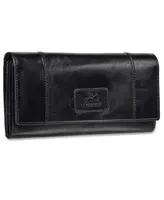 Mancini Casablanca Collection Rfid Secure Ladies Trifold Wing Wallet