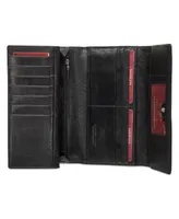 Mancini Equestrian-2 Collection Rfid Secure Trifold Checkbook Wallet