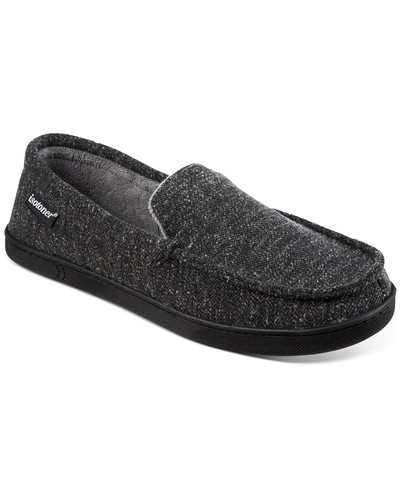 Isotoner Men's Preston Heather Knit Moccasin Slippers