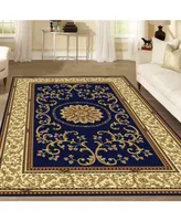 Closeout! Km Home //Navy Navelli Blue 5'5" x 8'3" Area Rug