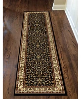Closeout! Km Home 1318/1523/Black Navelli Black 2'2" x 8' Runner Rug