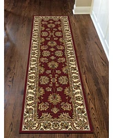 Closeout! Km Home 1330/1234/Burgundy Navelli Red 2'2" x 8' Runner Rug
