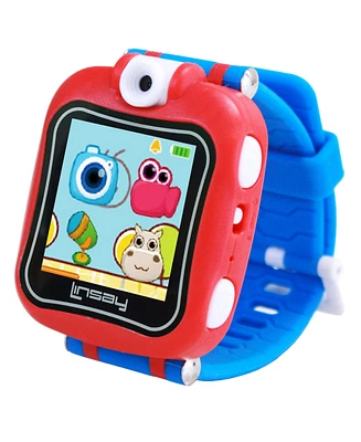 Linsay Kids Smart Watch Selfie Camera with Hd 90 Degrees Blue with Learning applications games for educational purposes and memory enhancement