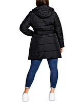 City Chic Women's Longline Puffer Jacket