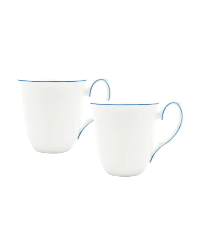 Twig New York Amelie Royal Blue Rim Mugs - Set of 2
