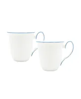 Twig New York Amelie Royal Blue Rim Mugs - Set of 2