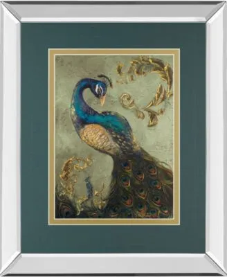 Classy Art Peacock On Sage By Tiffany Hakimipour Mirror Framed Print Wall Art Collection